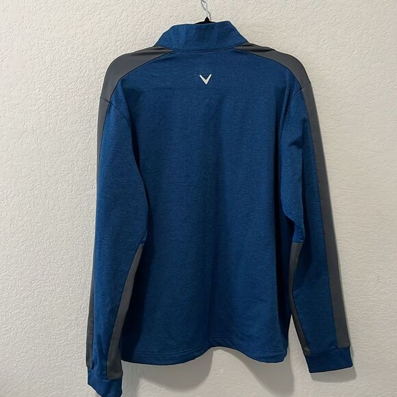 CALLAWAY Men's Long Sleeve Blue/Grey Fineline 1/4 Zip Jacket, Size M - Picture 10 of 12